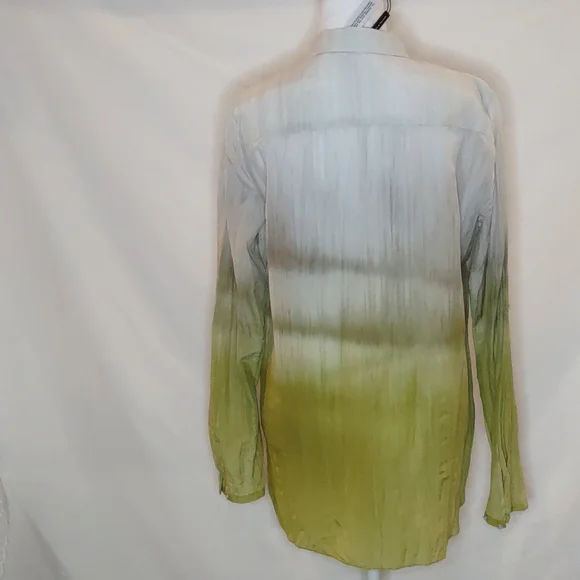 Elie Tahari gray and green light weigh blouse, top - Picture 4 of 11